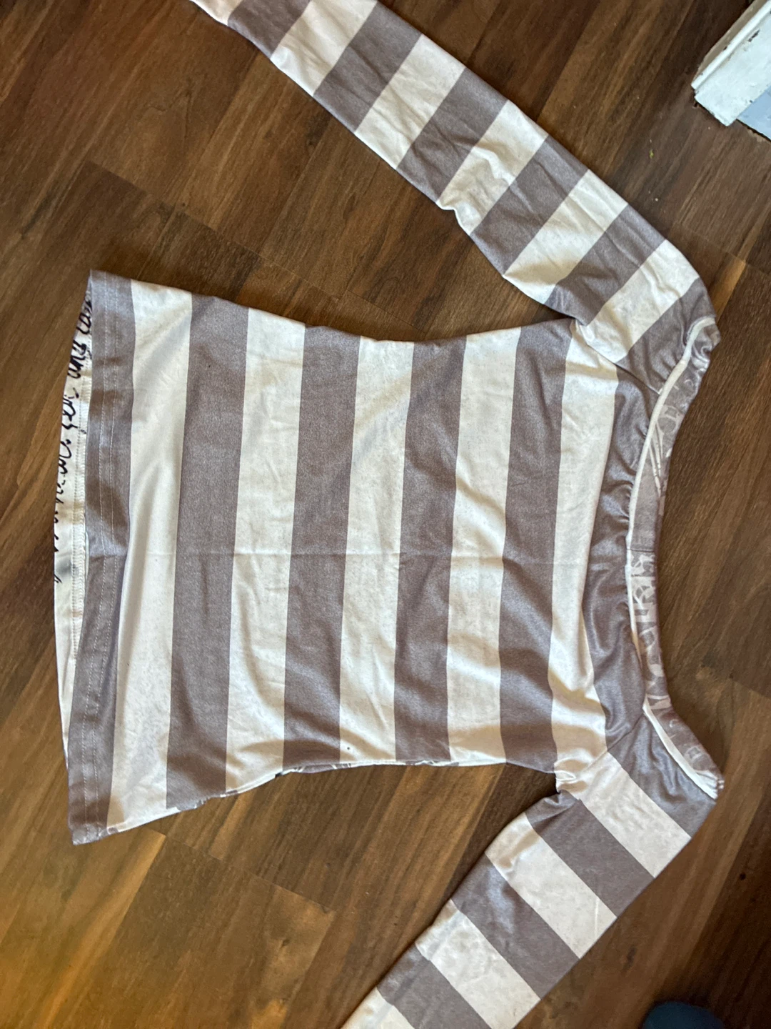 Graphic Print Striped Long Sleeve Shirt - photo 2