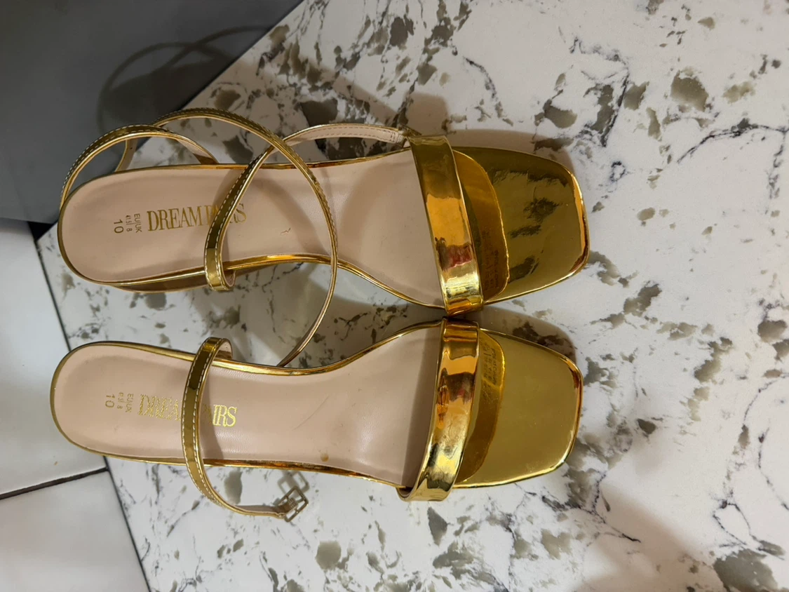 Dream Pairs Gold Strappy Heels - Size 10