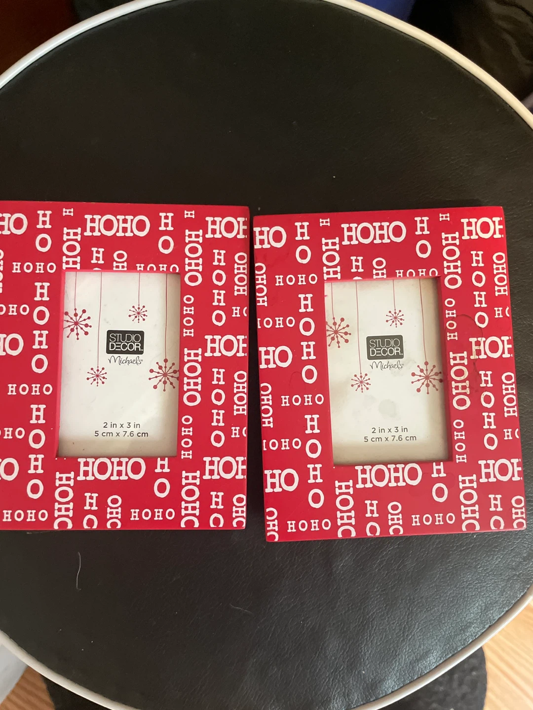 Set of 2 Michaels HO HO HO Photo Frames 2" x 3"