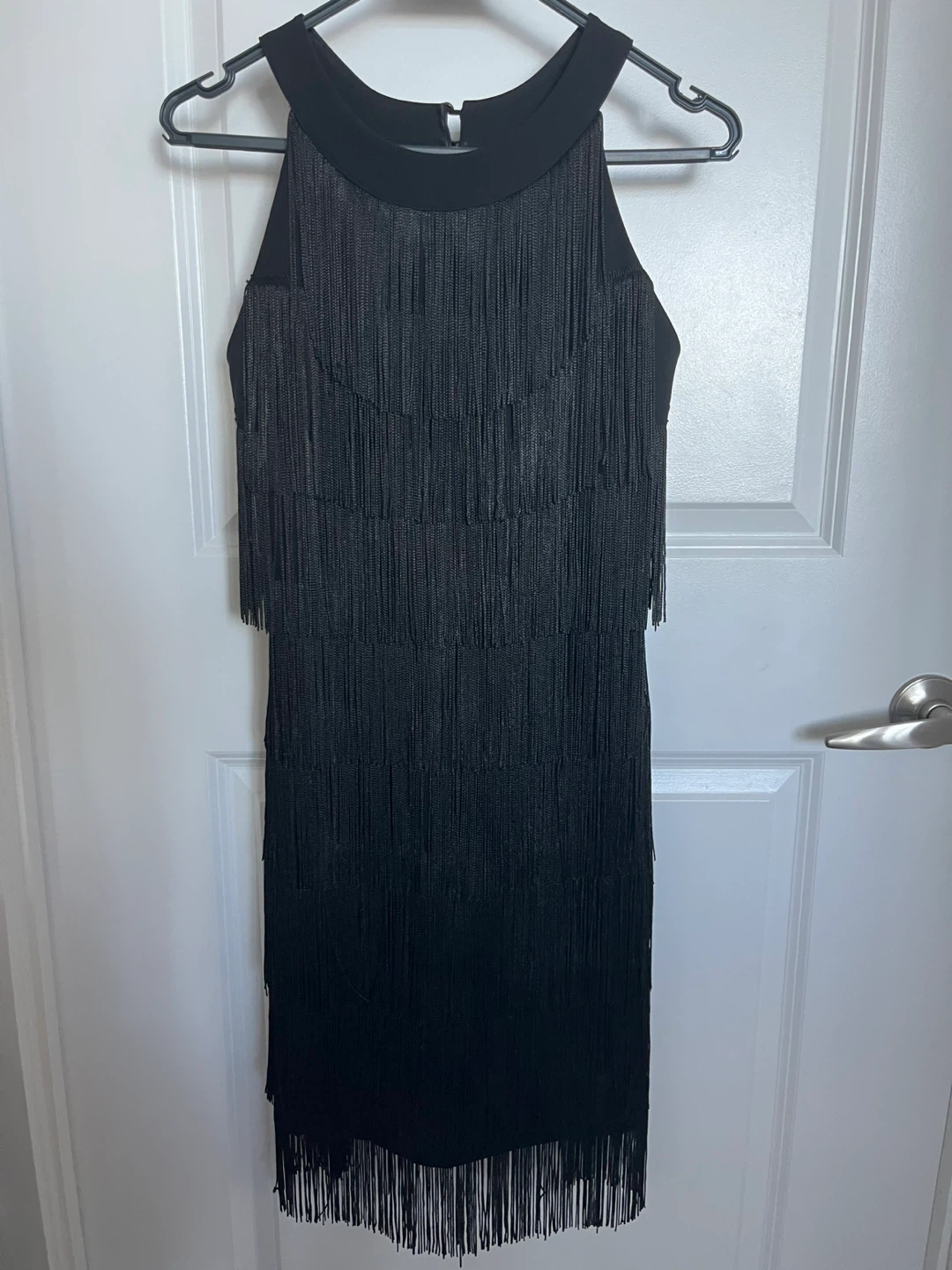Gatsby 1920s inspired Black Mini Fringed Dress