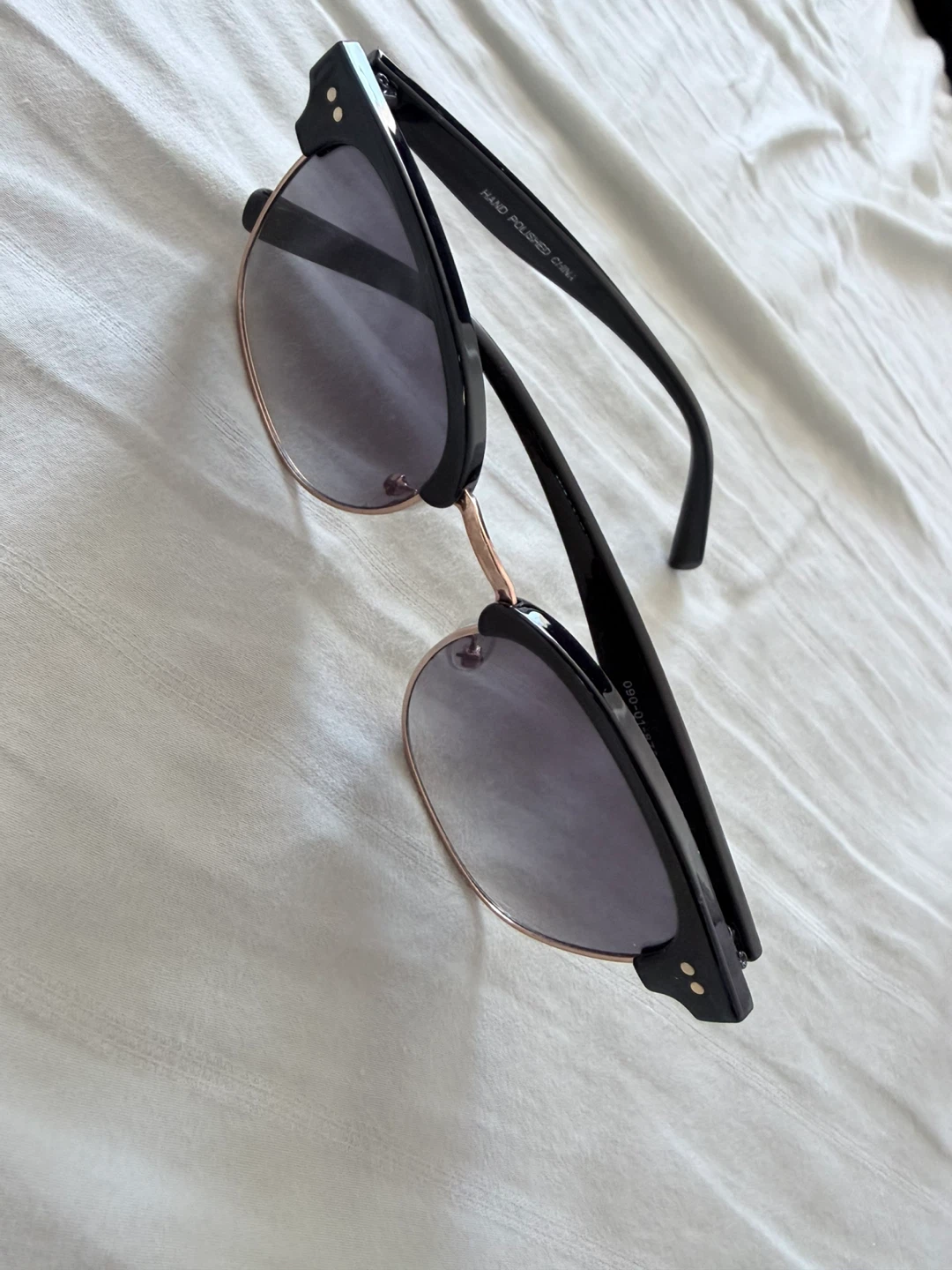 Black & Rose Gold Clubmaster Sunglasses - photo 2
