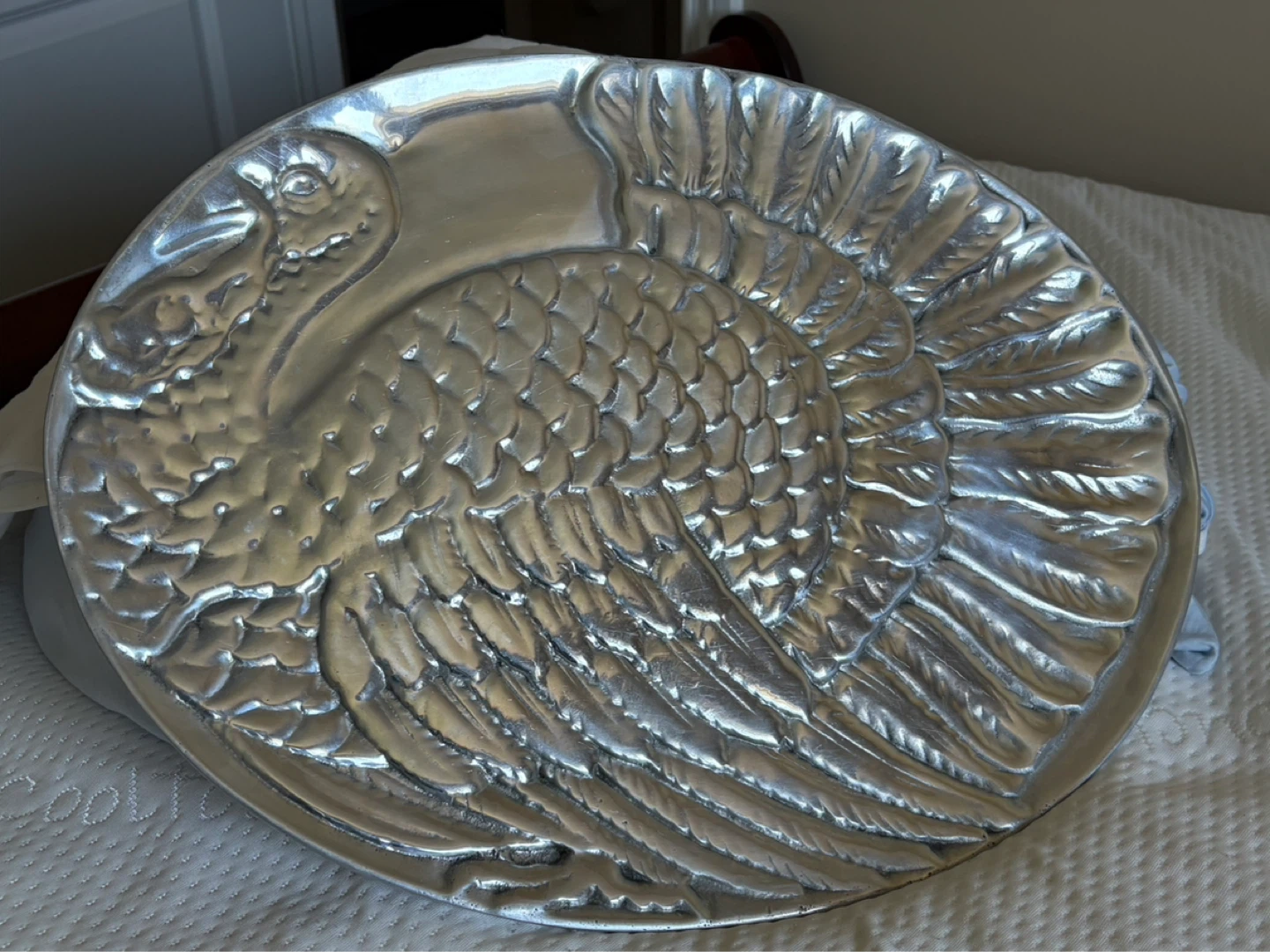 Solid pewter platter