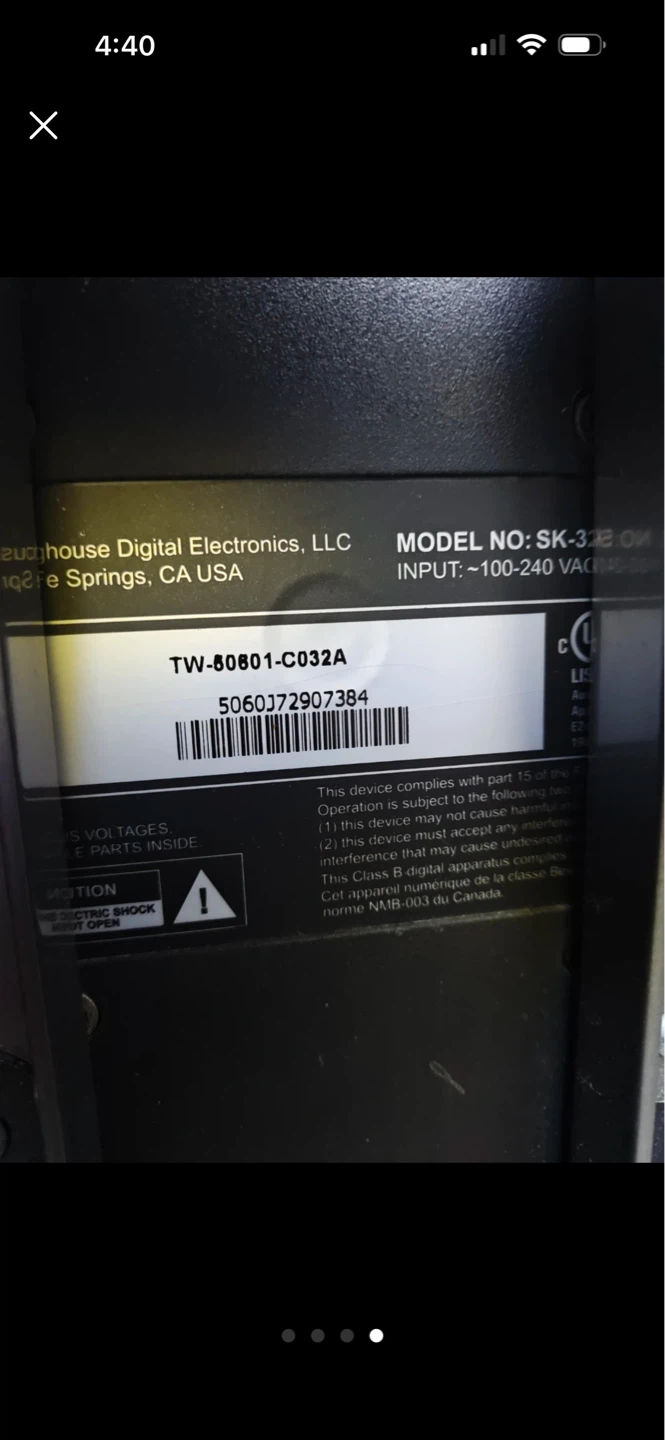 Westinghouse 32 inch TV SK-322 speaker not working - photo 2