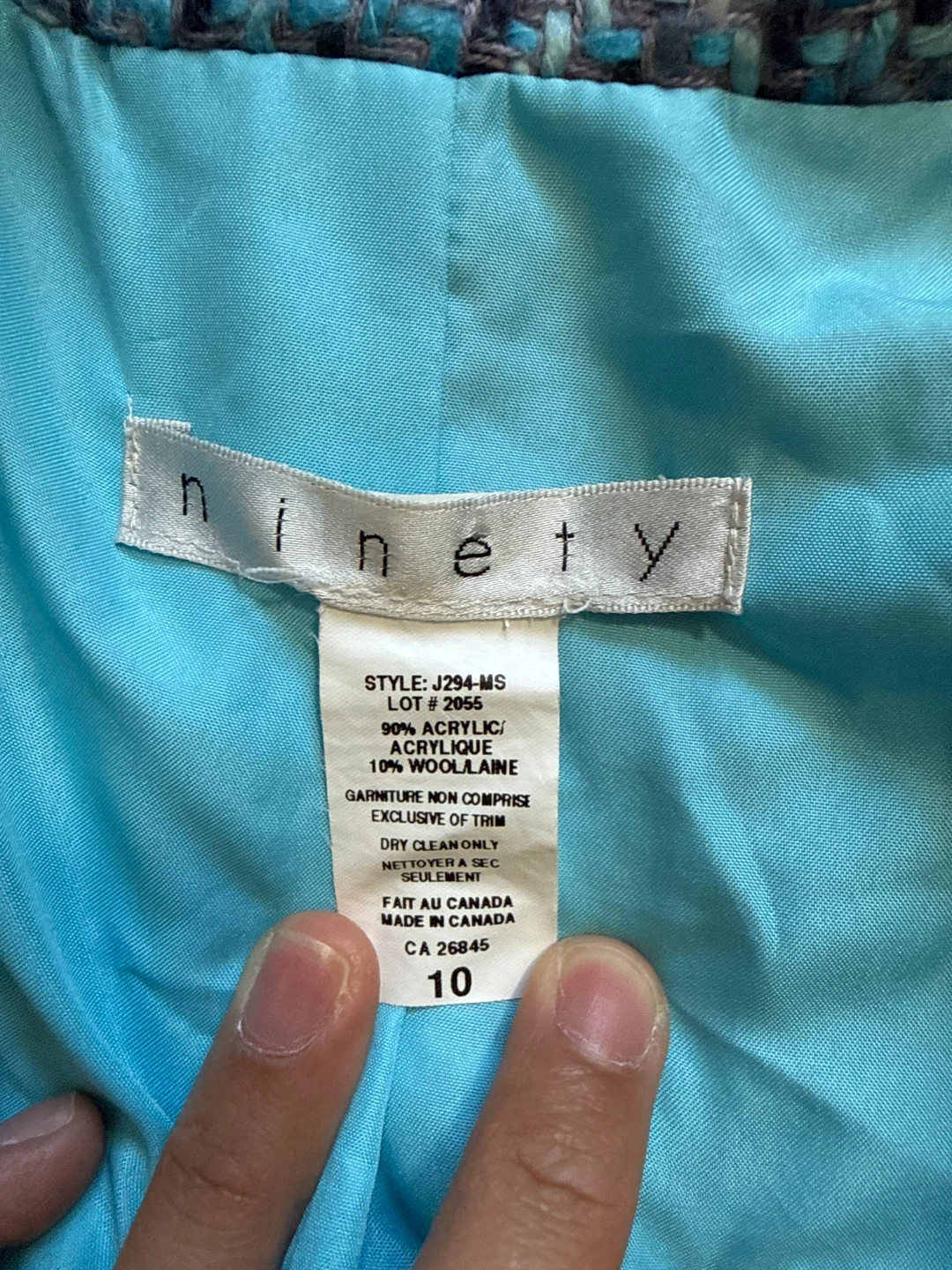 Ninety Women's Tweed Blazer - Size 10 - photo 2