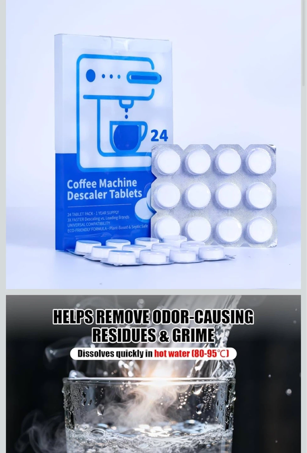 Coffee Machine Descaler Tablets - 24 Pack