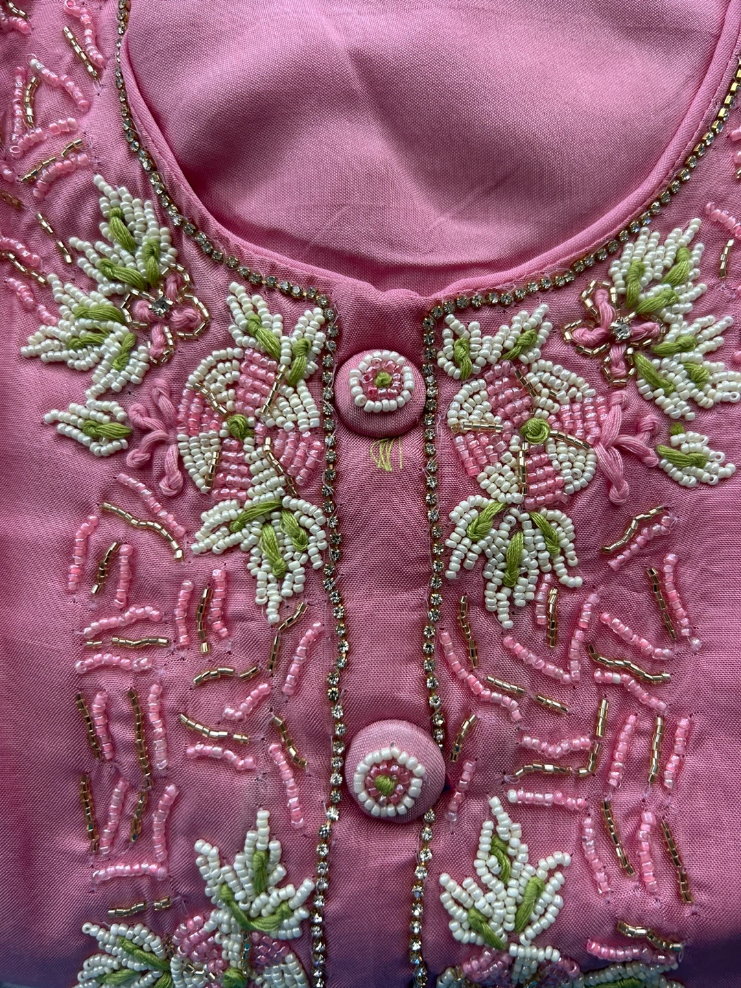 Pink embroidered Kurti with Pants and dupatta