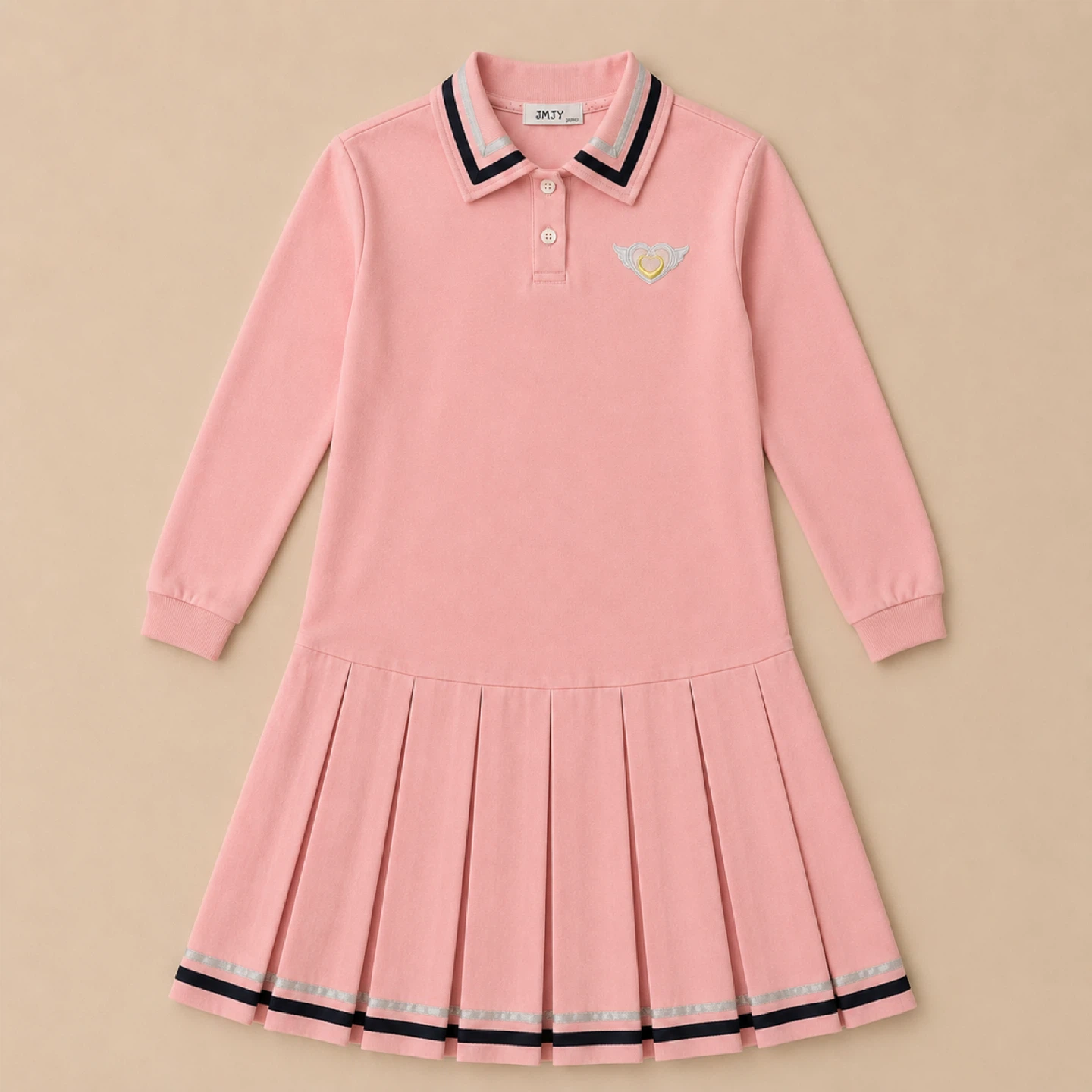 JMIY Girls Pink Sailor Moon Long Sleeve Dress