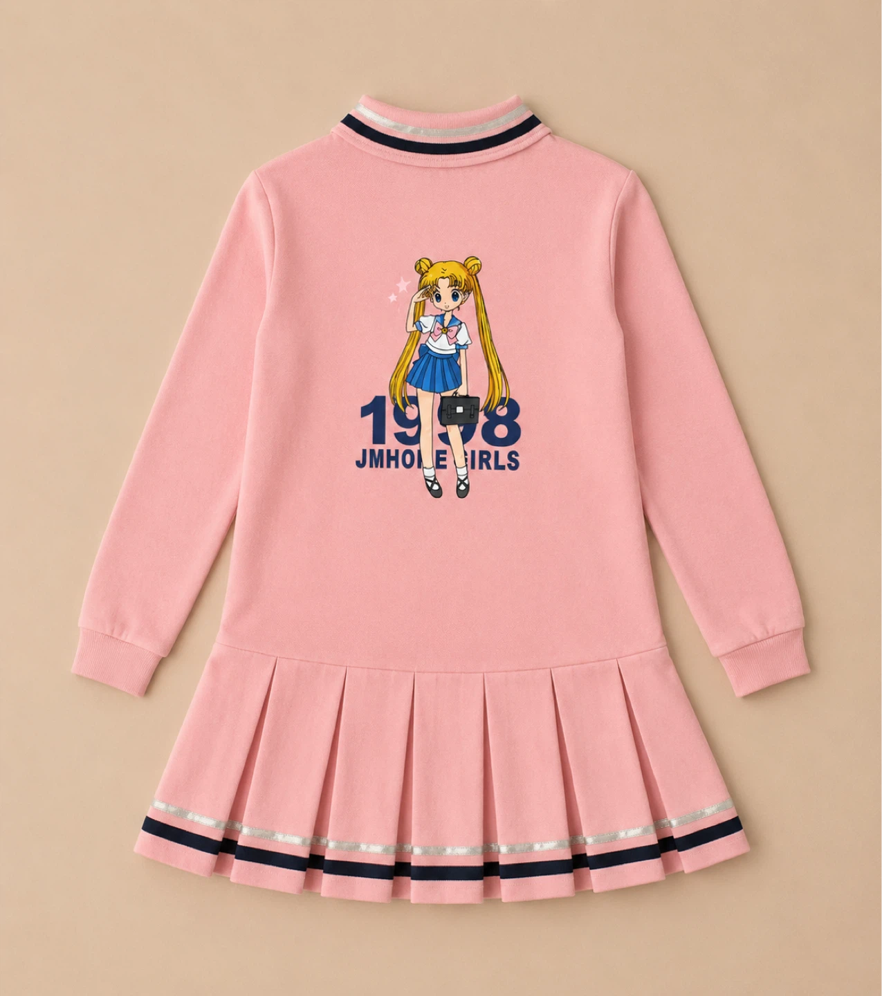 JMIY Girls Pink Sailor Moon Long Sleeve Dress - photo 2