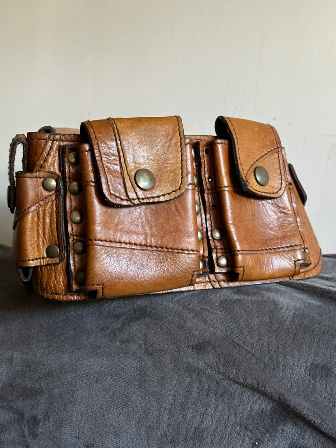 Leather festival belt / Bag - photo 2