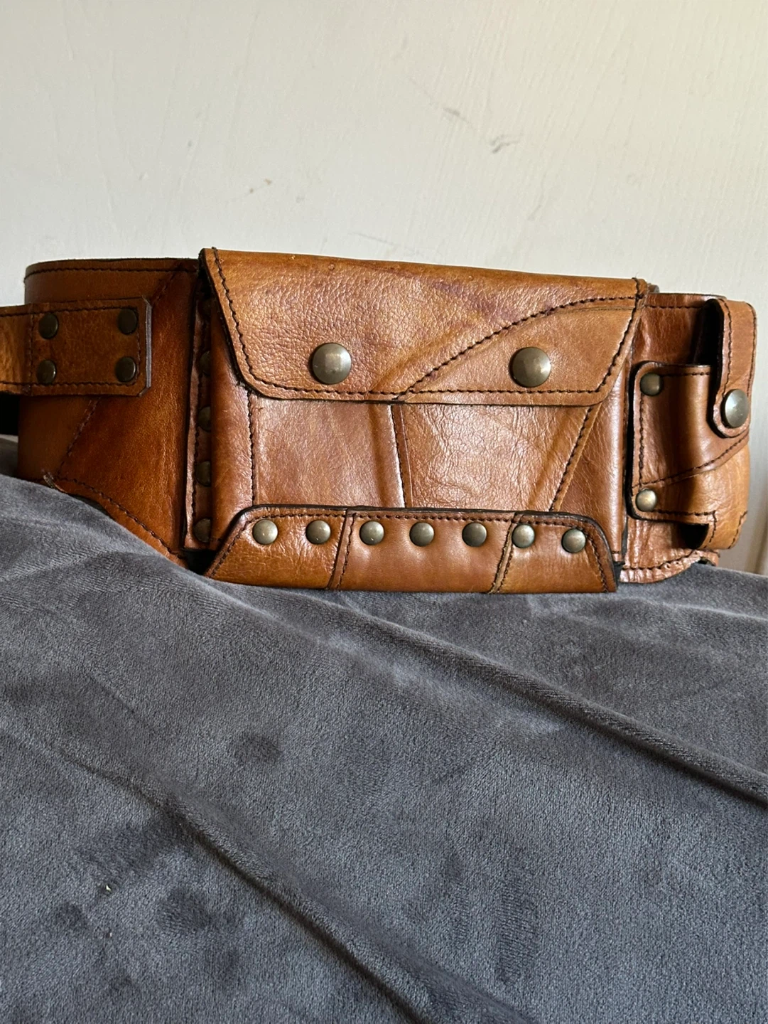 Leather festival belt / Bag - photo 5