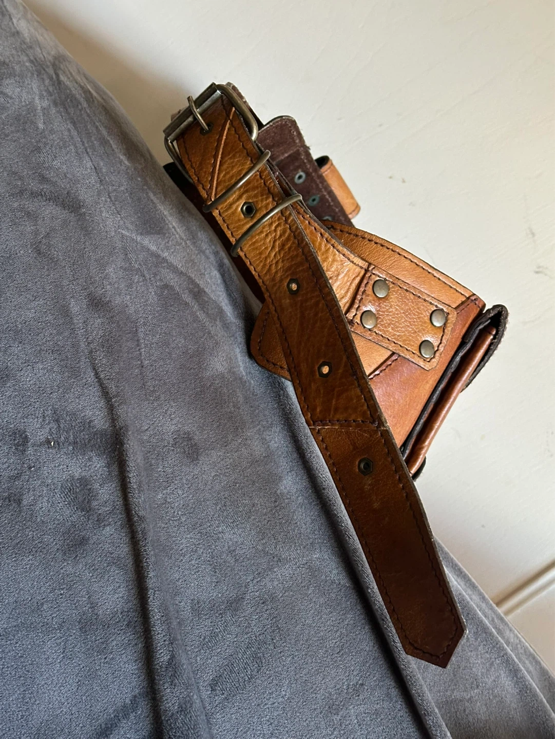 Leather festival belt / Bag - photo 4