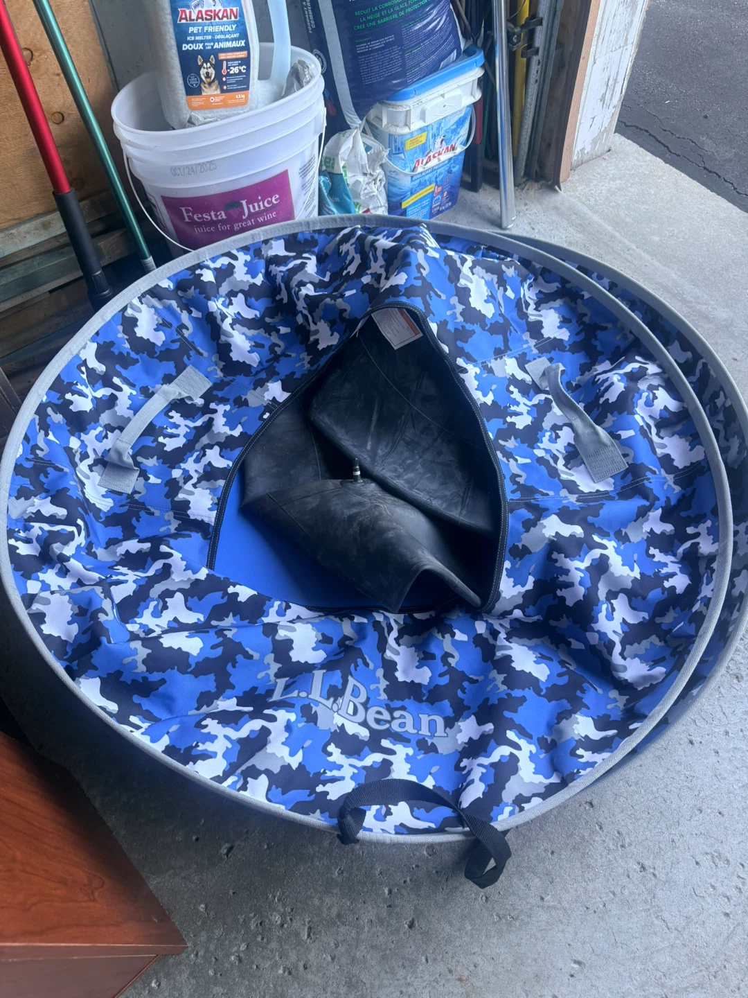 L.L.Bean Blue Camo toboggan Inner Tubes
