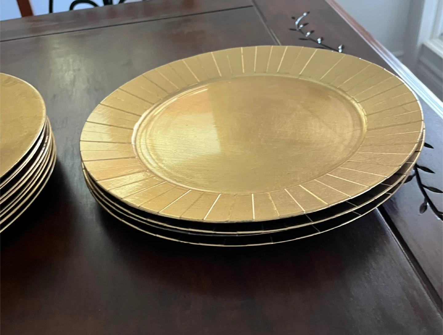 2 sets 1 of 9 and 1 set is 4 Gold Charger Plates - photo 5