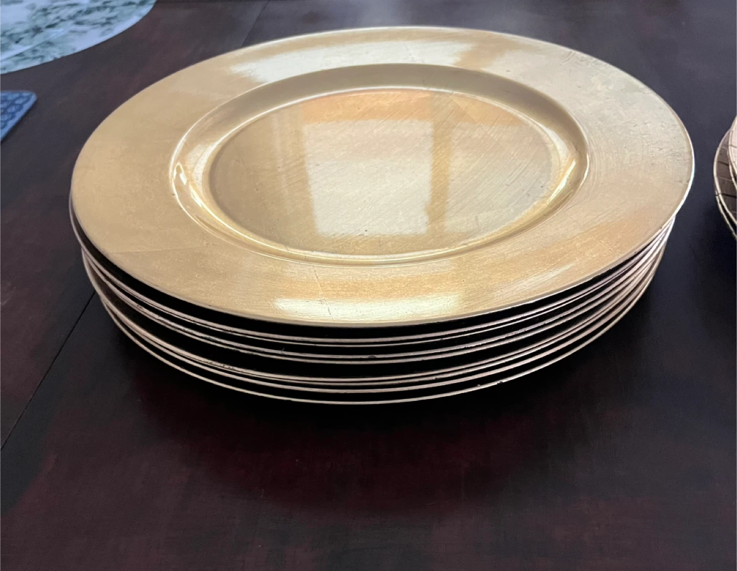 2 sets 1 of 9 and 1 set is 4 Gold Charger Plates - photo 4