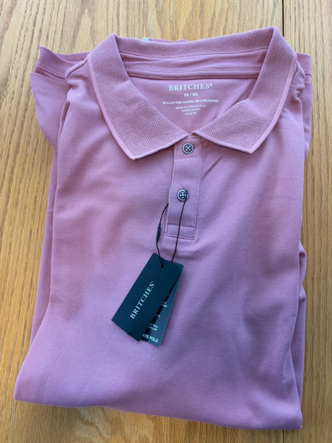 Britches Men's 5X/5G Pink Polo Shirt
