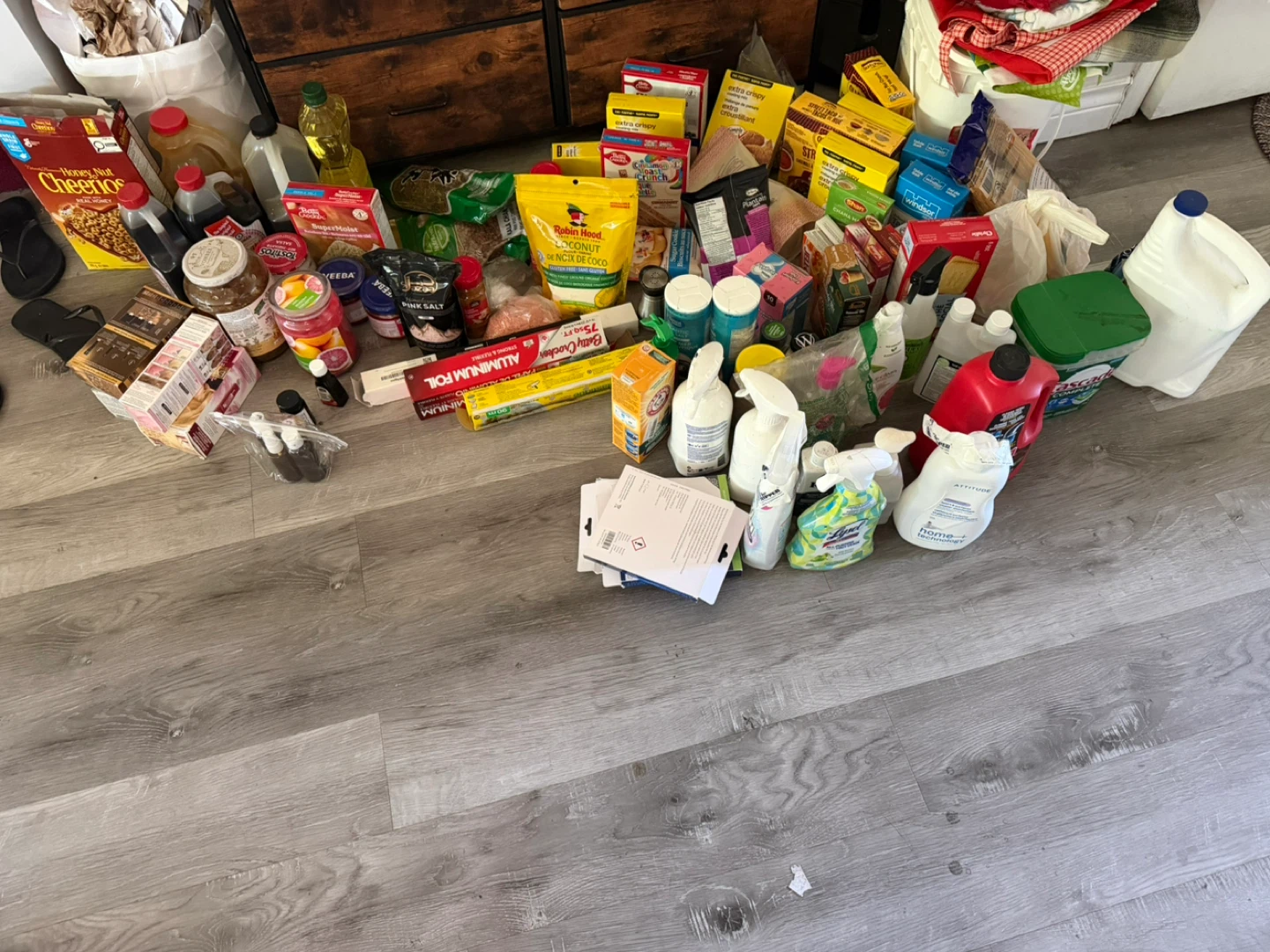 Assorted Groceries and Cleaning Supplies