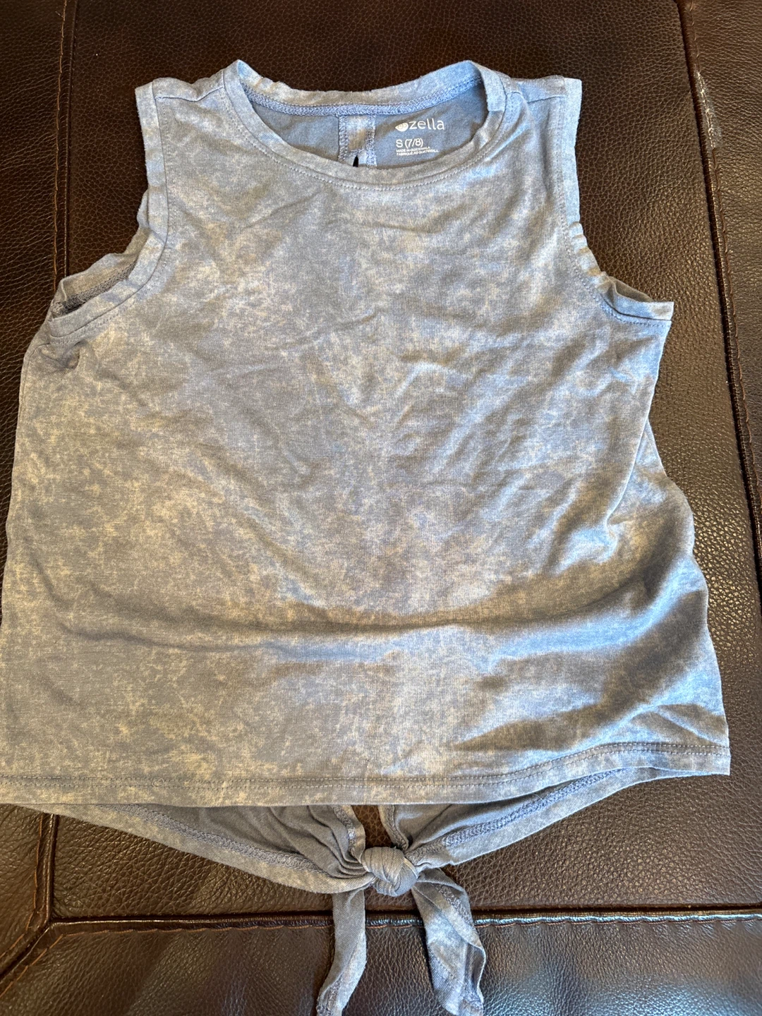 Zella Girls S(7/8) Blue Tie-Front Tank Top - photo 2
