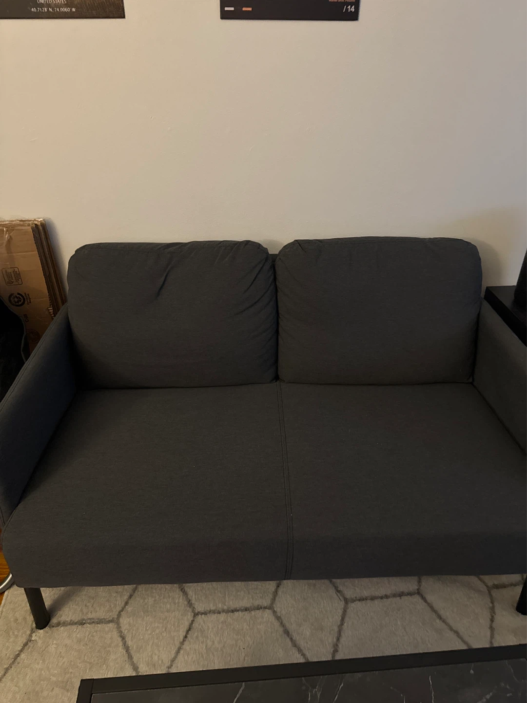 Dark Gray Loveseat Sofa - photo 2