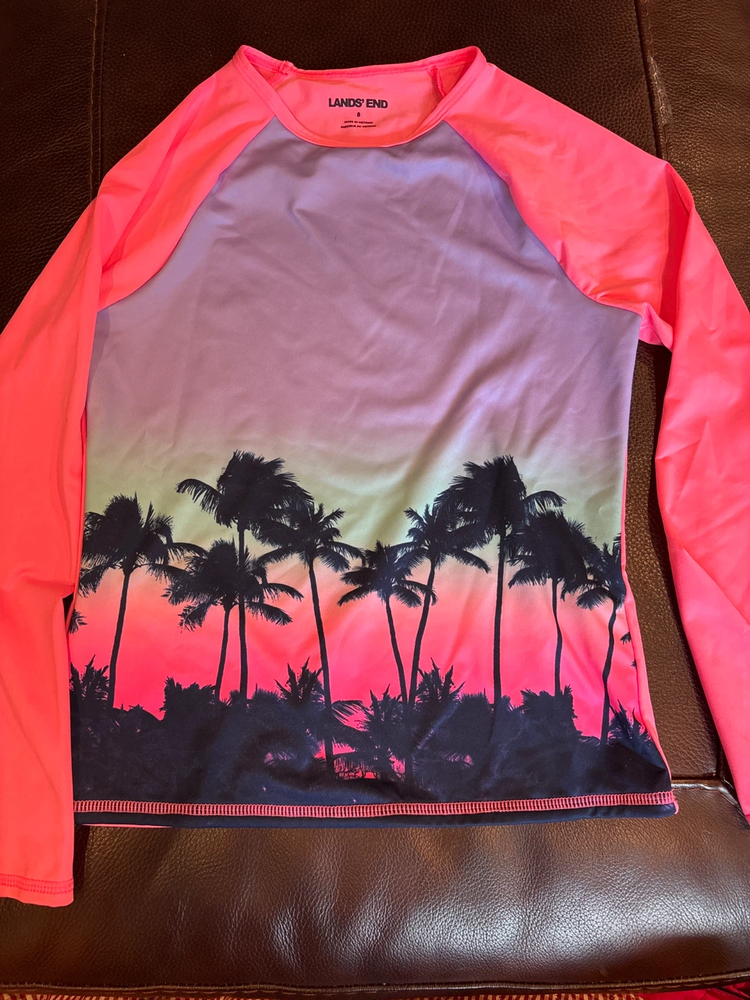 Lands' End Long Sleeve Rash Guard Swim Shirt Size 8