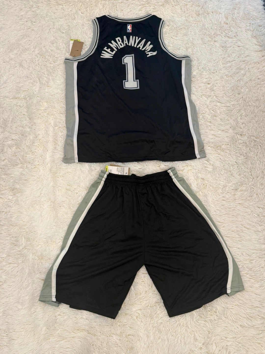 San Antonio Spurs Wembanyama #1 Jersey and Shorts Set - photo 3