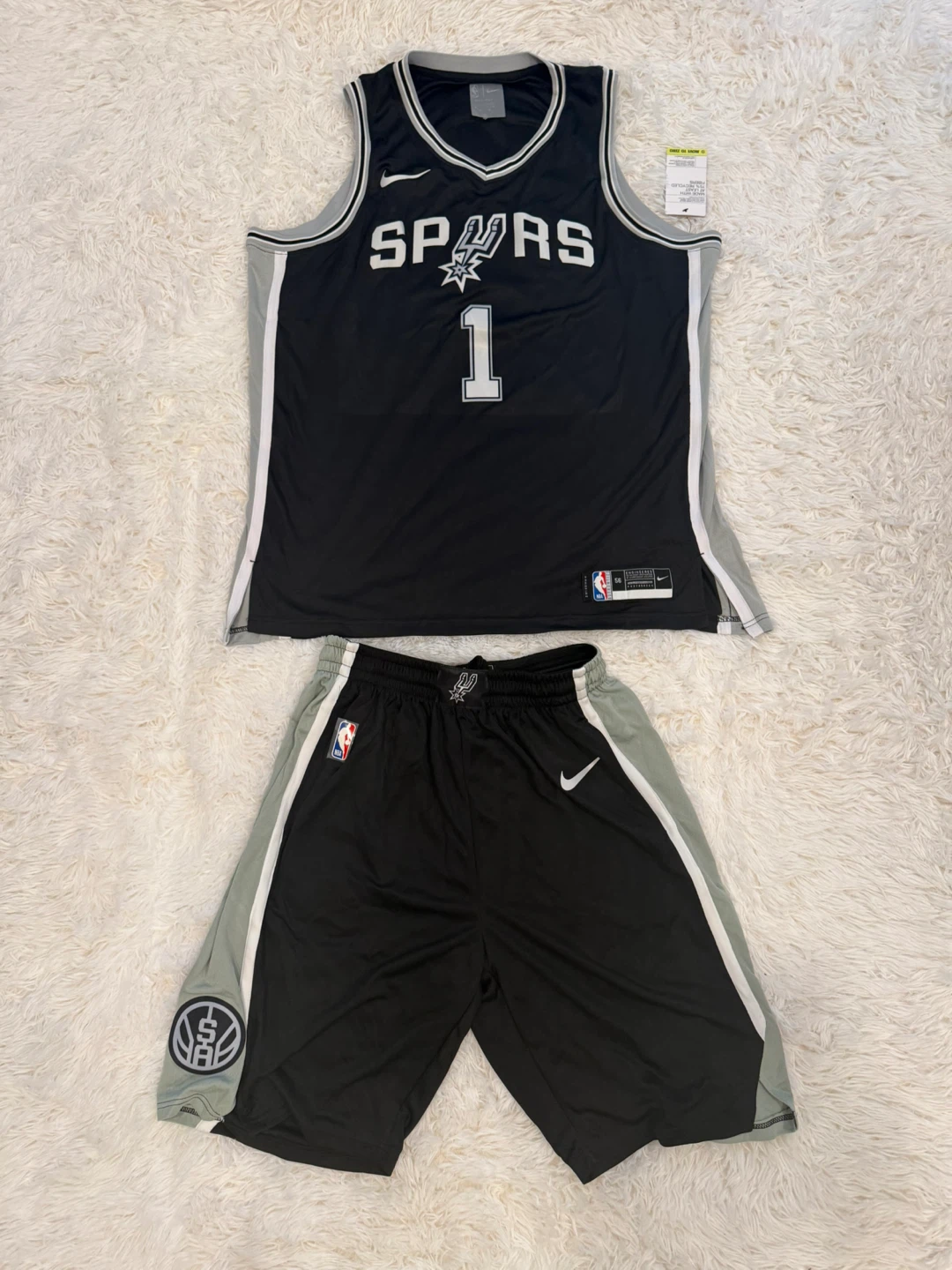 San Antonio Spurs Wembanyama #1 Jersey and Shorts Set - photo 2