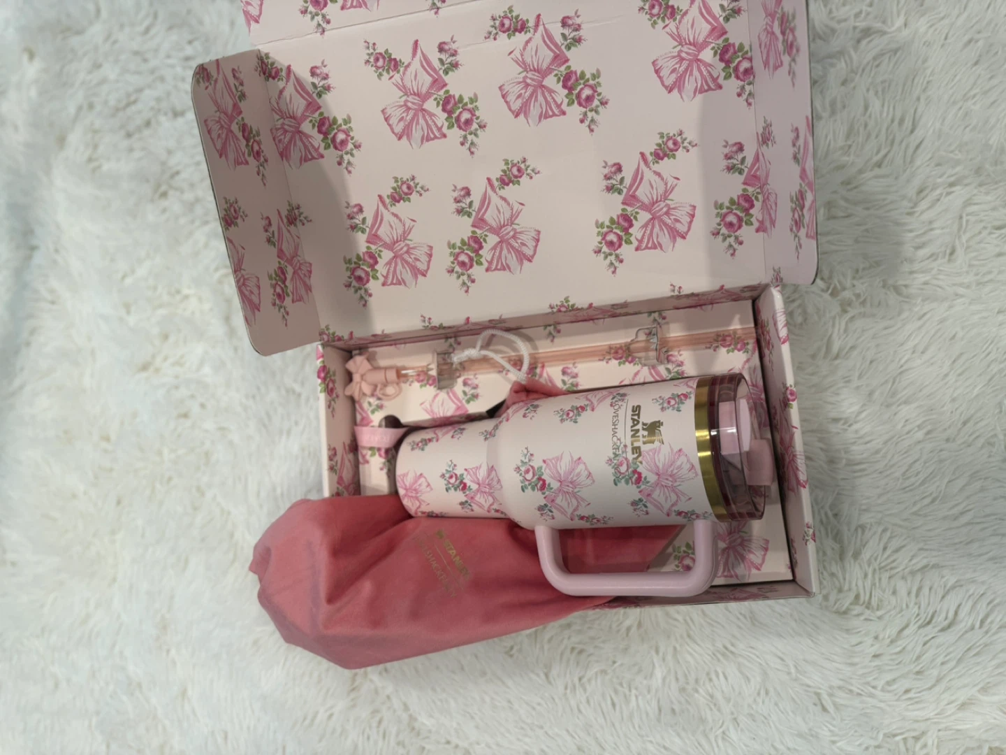 Stanley Quencher H2.0 FlowState Tumbler 40 oz - Pink Floral - photo 3