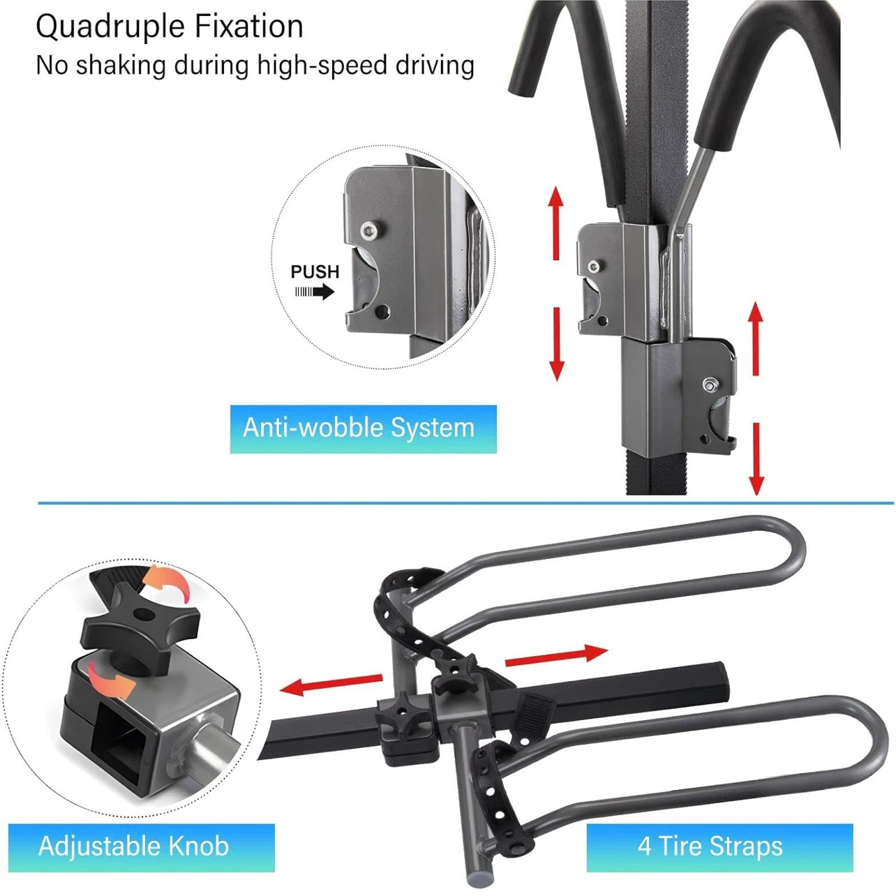 2-Bike Hitch Mount Carrier | High Capacity (80 lbs Total - photo 4