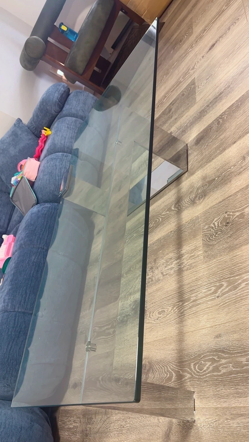 Modern Glass Coffee Table with Chrome Base - photo 4