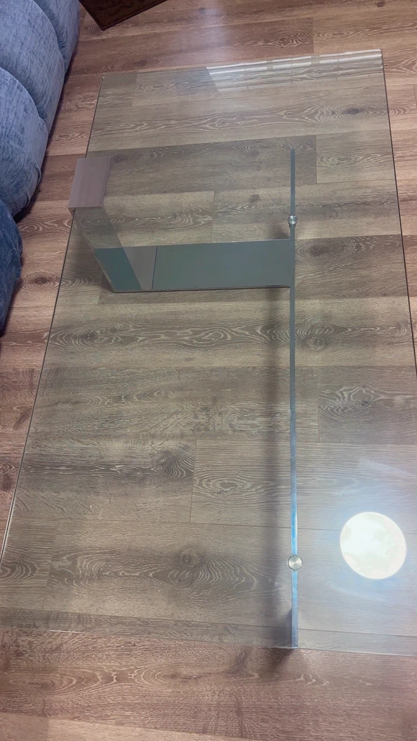 Modern Glass Coffee Table with Chrome Base - photo 5