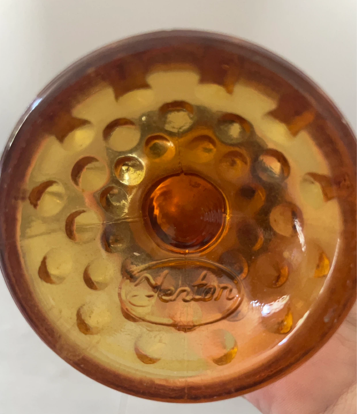Vintage Fenton Amber Hobnail Glass Bud Vase – 9" Tall - photo 2
