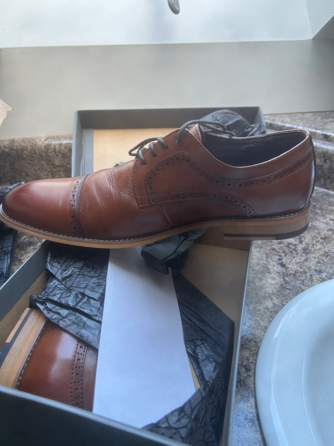 Stacy Adams Men's Brown Cap Toe Oxford Dress Shoes - photo 3