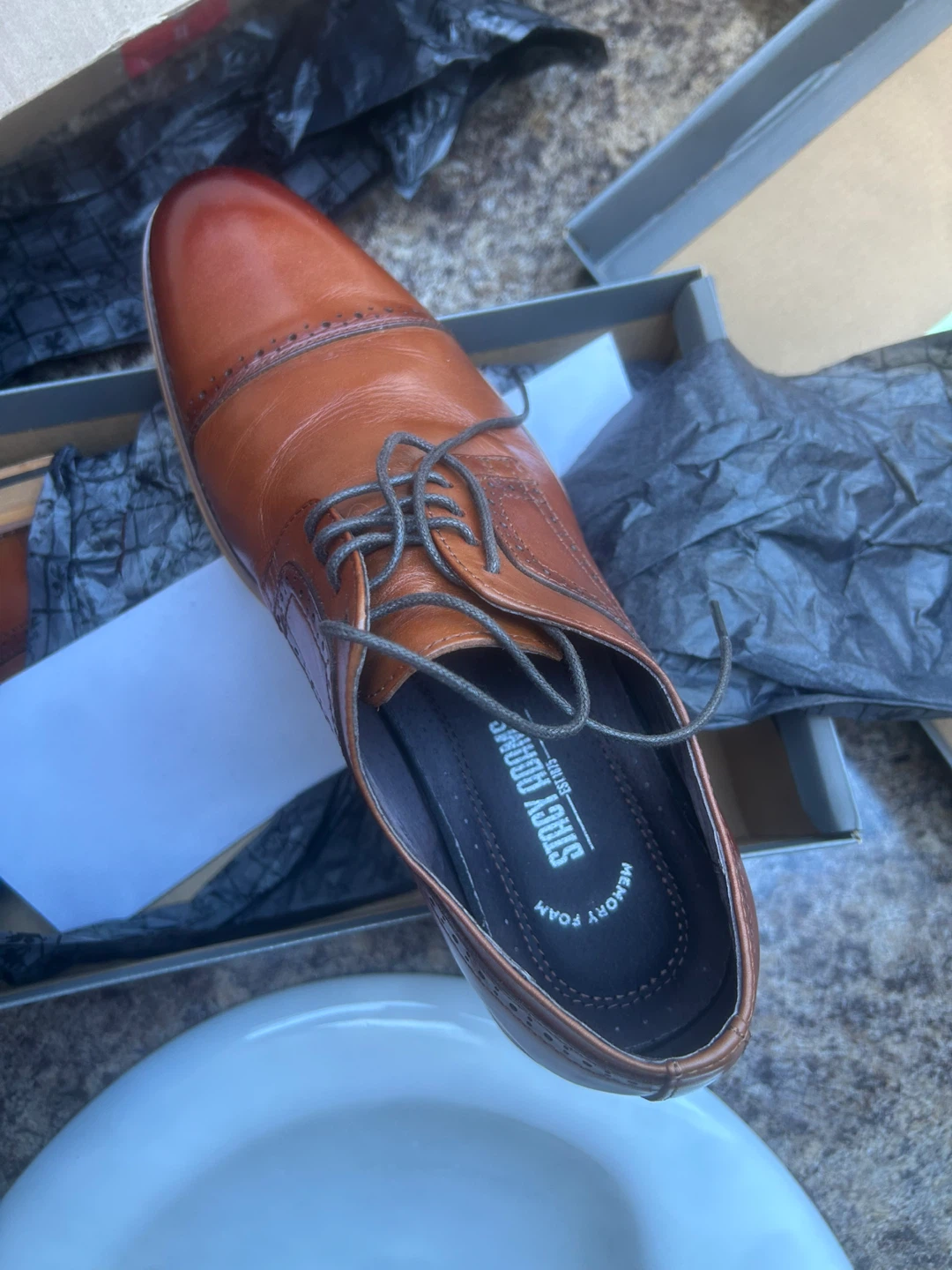 Stacy Adams Men's Brown Cap Toe Oxford Dress Shoes - photo 4