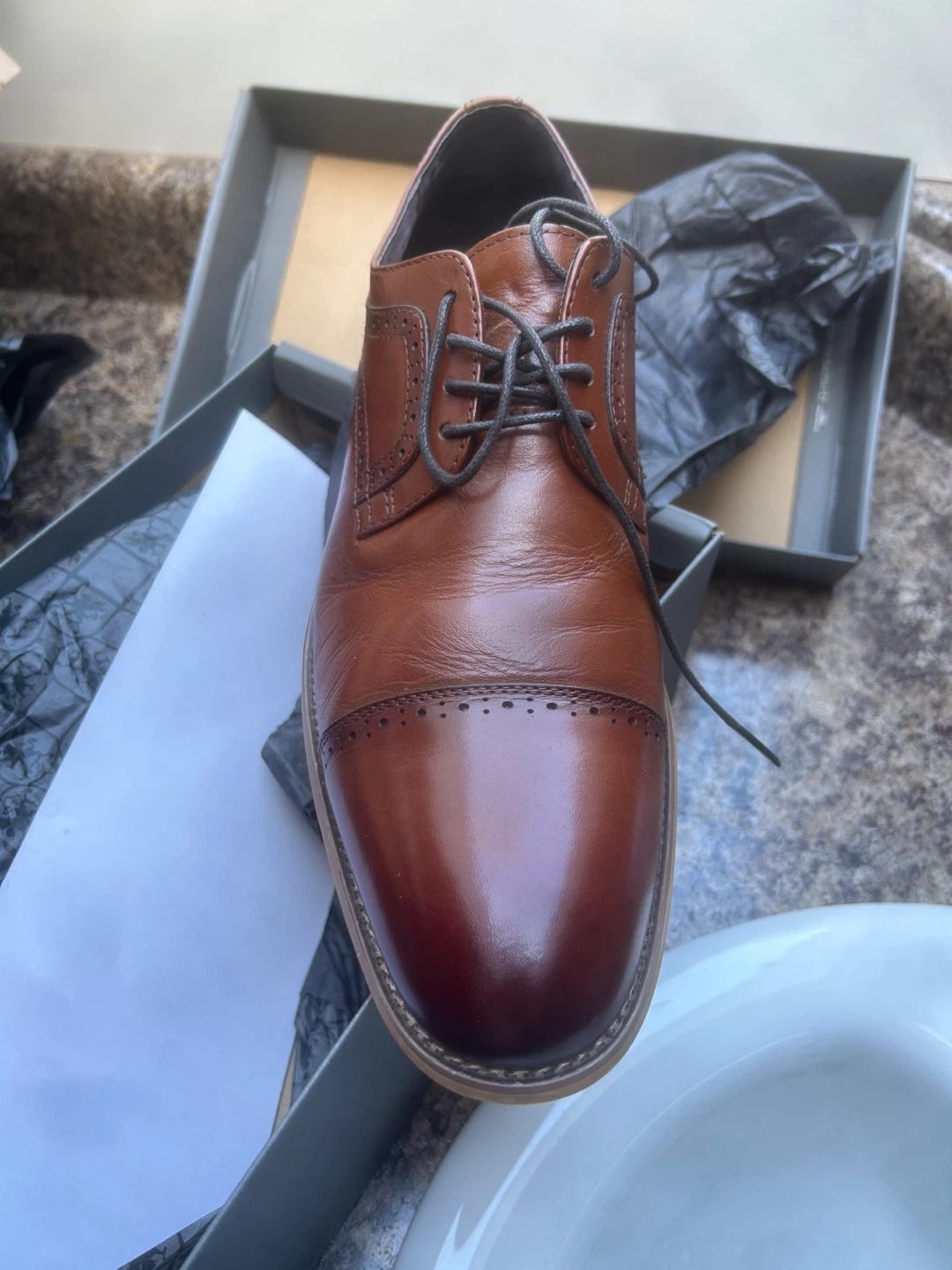Stacy Adams Men's Brown Cap Toe Oxford Dress Shoes - photo 2