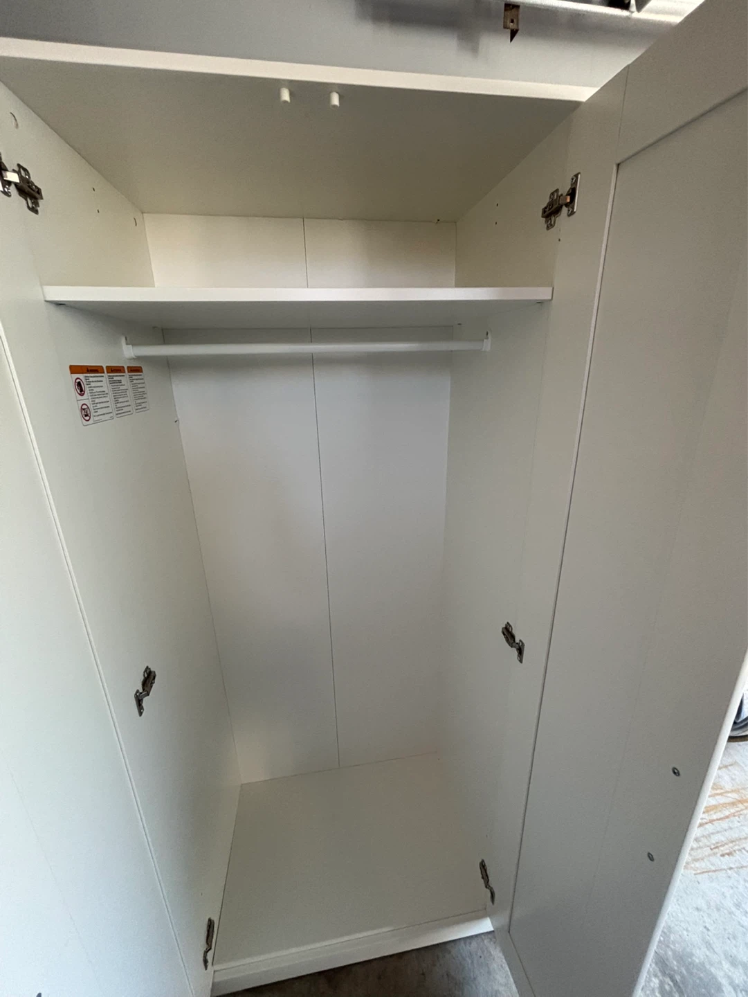 White 3 Door Wardrobe with mirror - photo 2