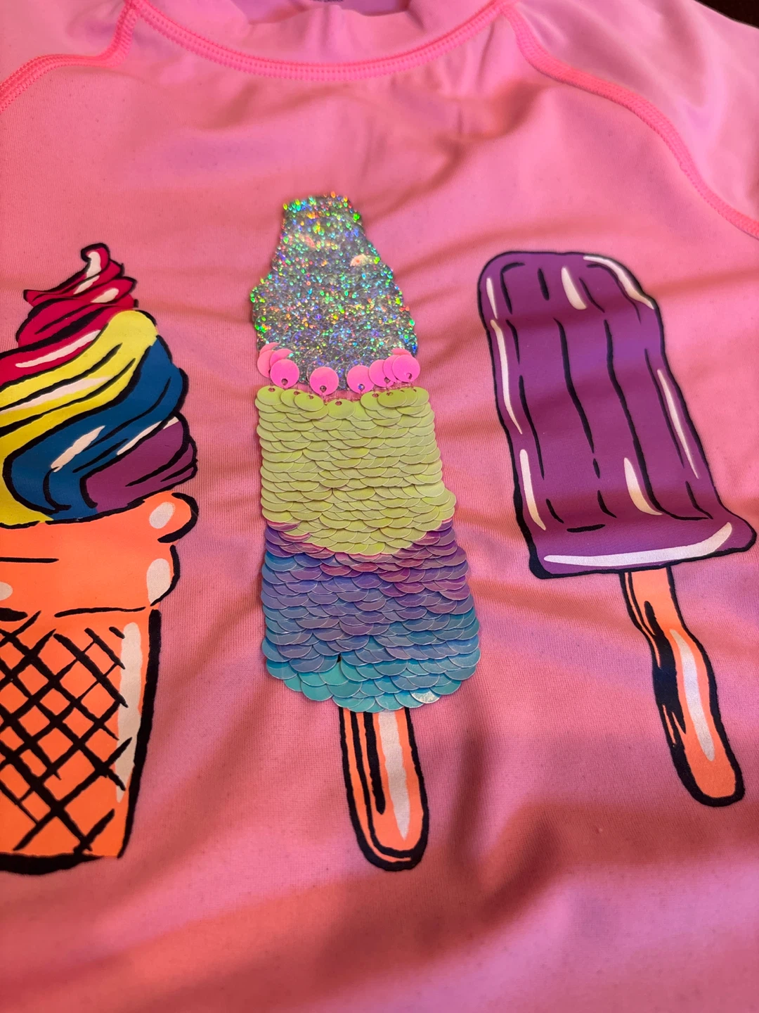 Lands' End Pink Ice Cream Rash Guard - photo 2