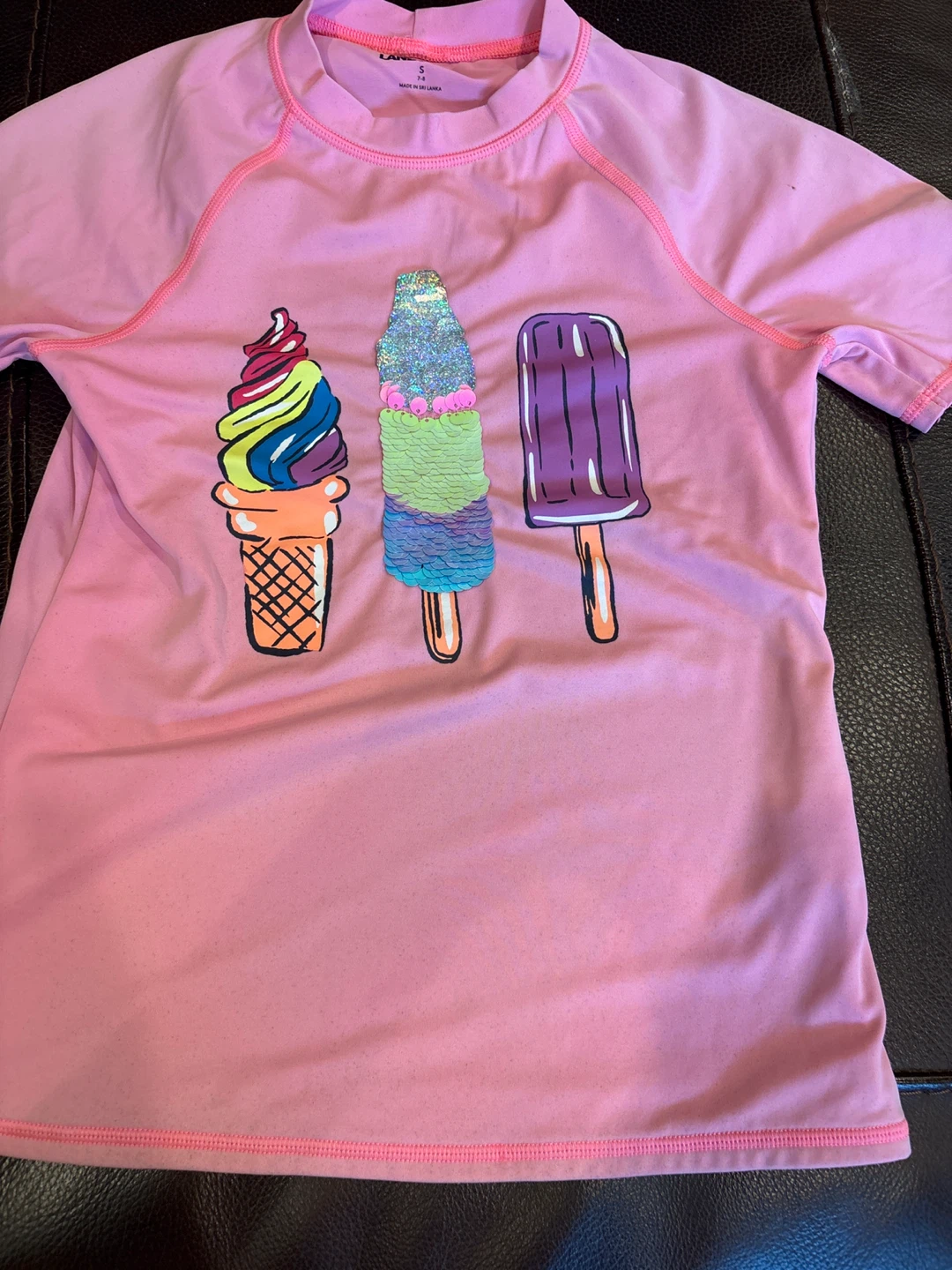 Lands' End Pink Ice Cream Rash Guard