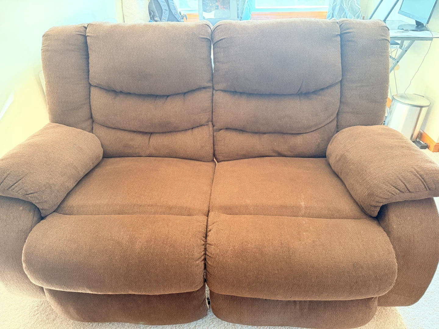 Brown Reclining Loveseat - photo 2
