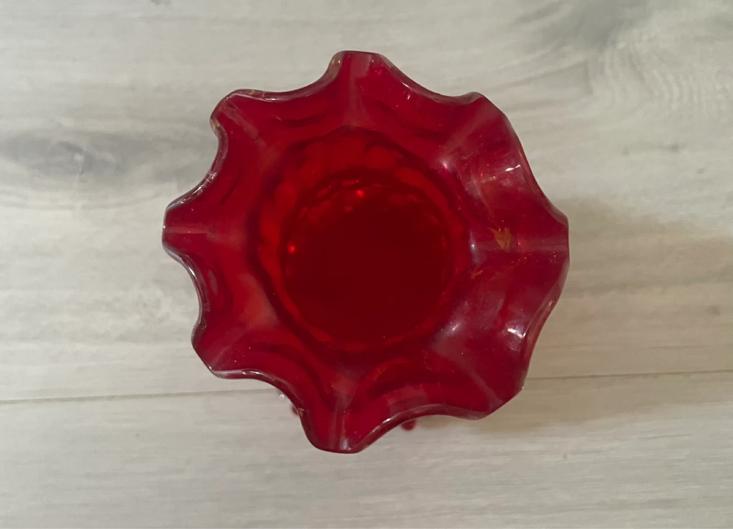 Beautiful Vintage Red Hobnail Glass Vase – 6" - photo 2