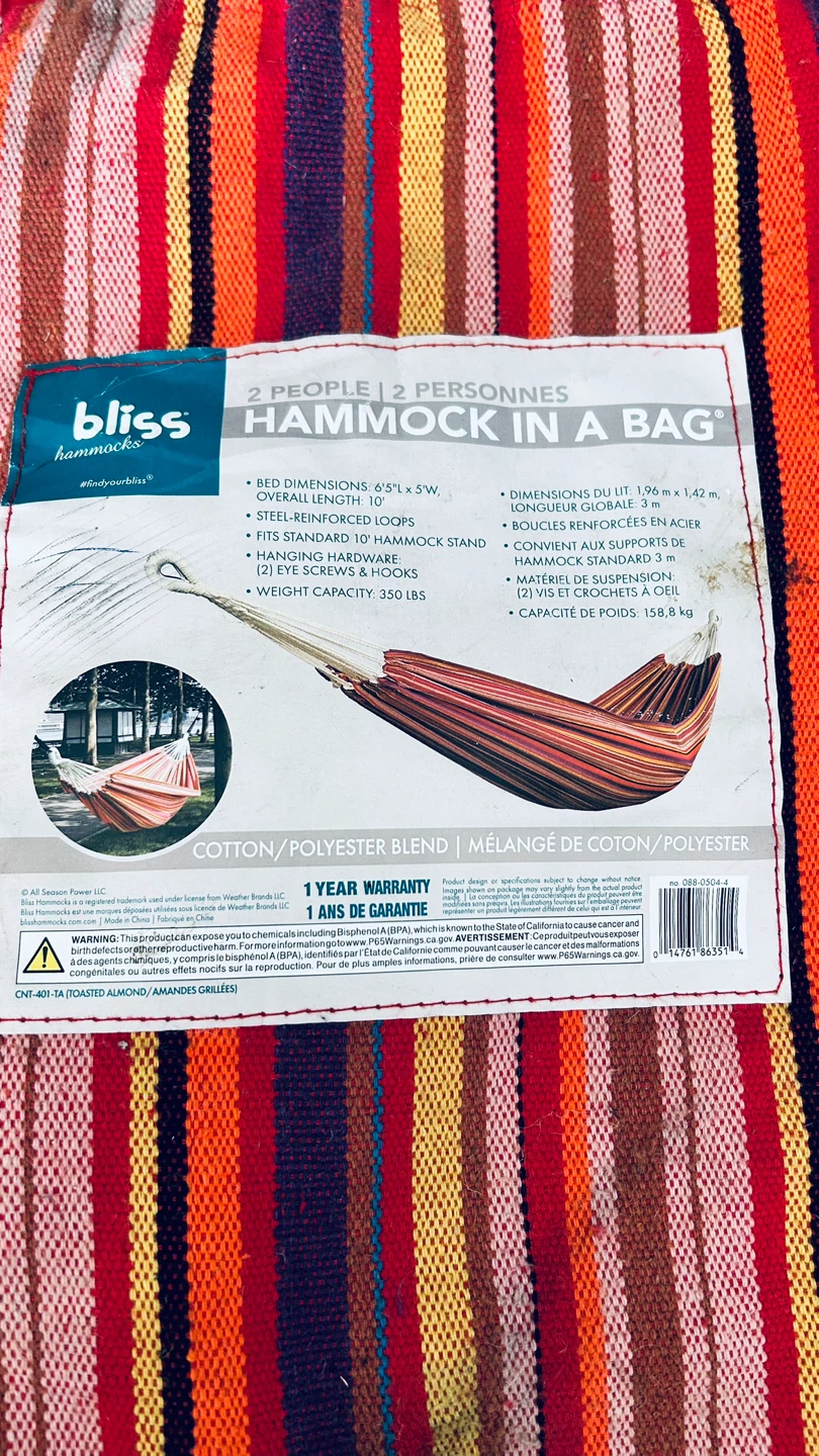 Bliss Hammocks 2-Person Hammock with Carry Bag