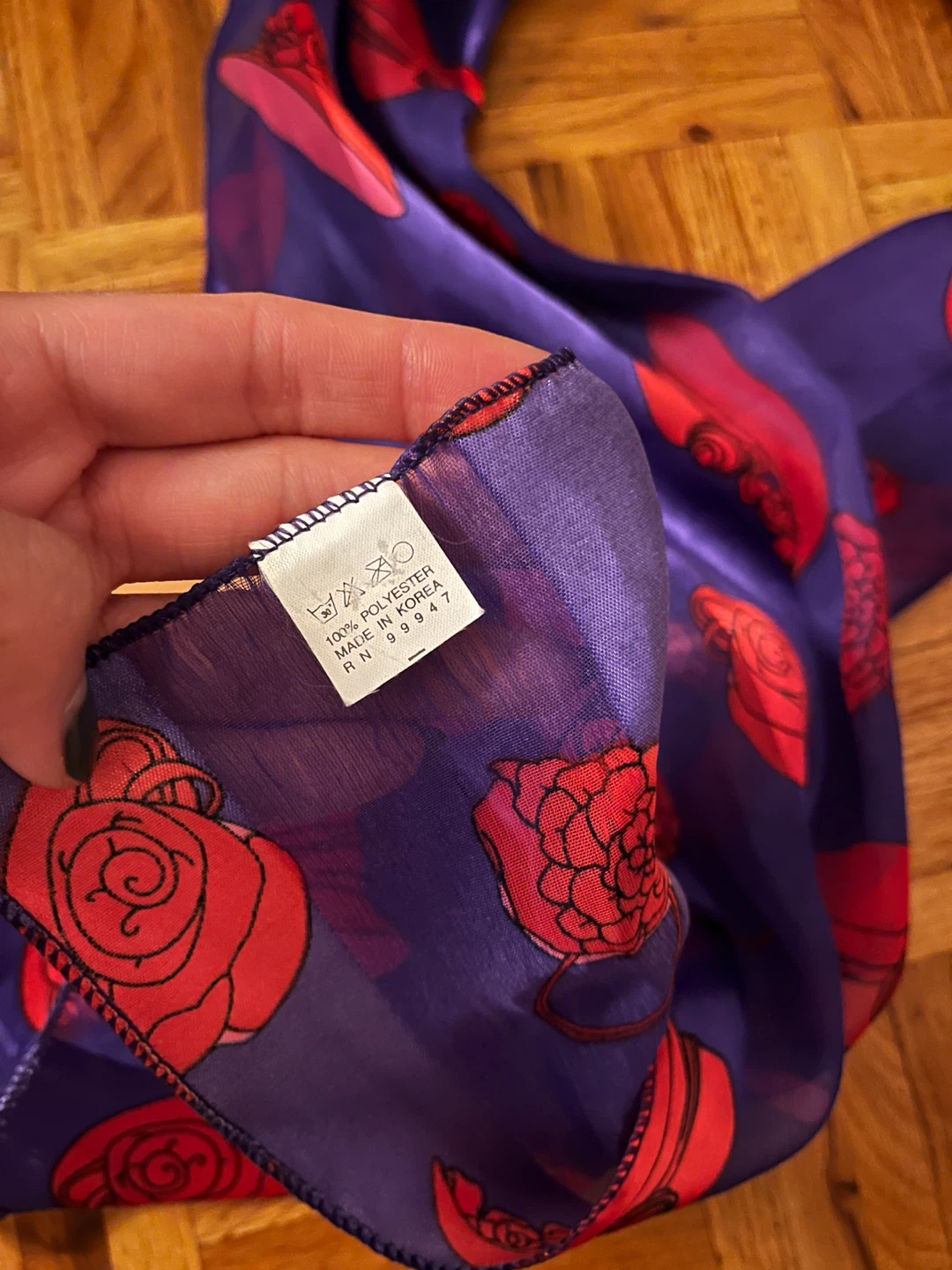 Purple Print Scarf (made in Korea) - photo 2