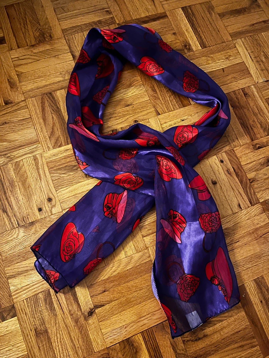 Purple Print Scarf (made in Korea)