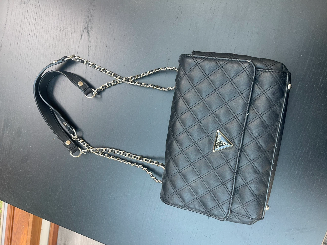 Black Quilted Guess Shoulder Bag