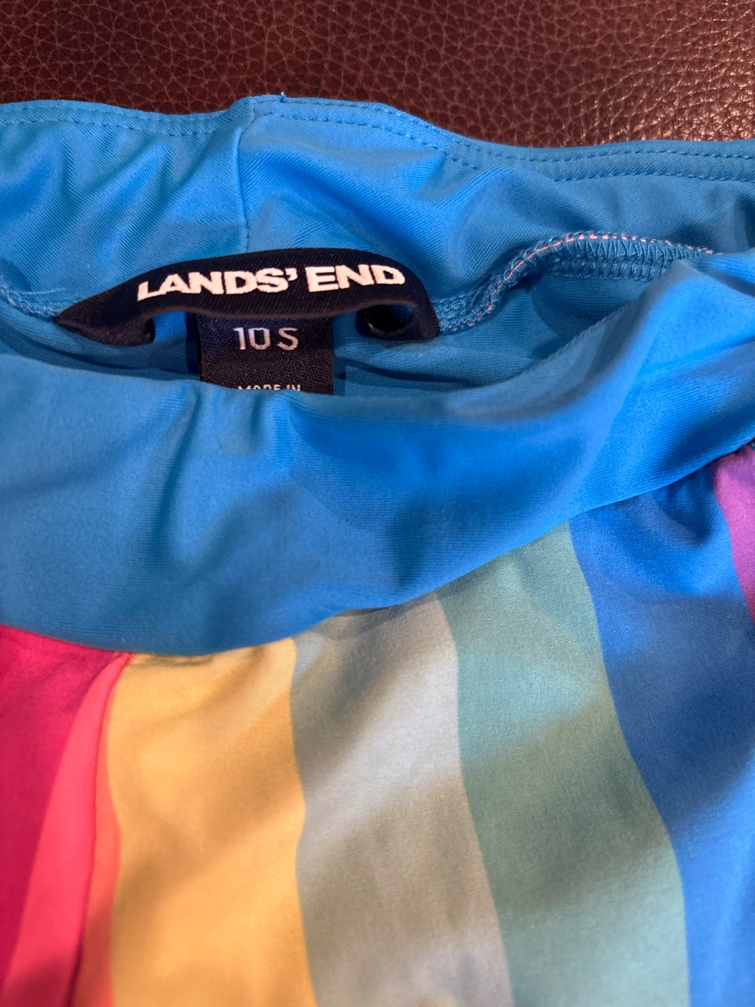 Lands' End Rainbow Striped Swim Shorts Size 10S - photo 2