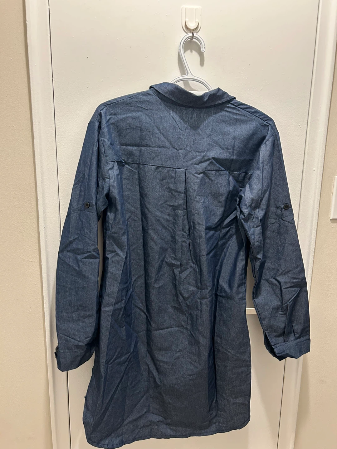 Brand New Denim Shirt Dress - Convertible Sleeves - photo 2