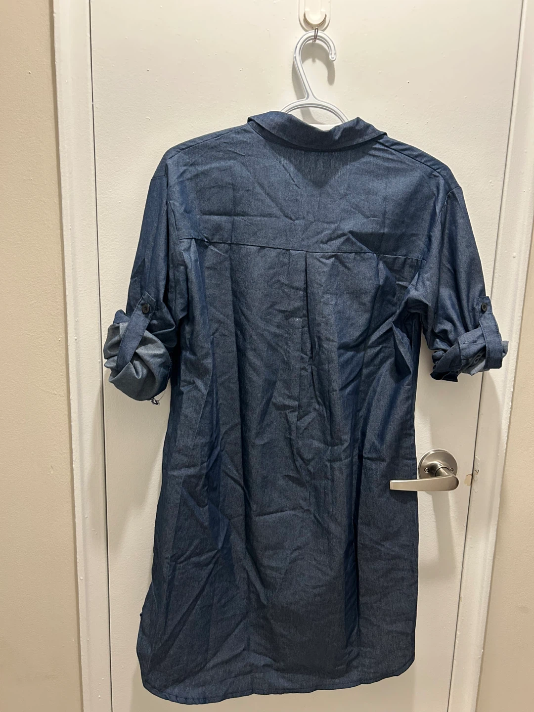 Brand New Denim Shirt Dress - Convertible Sleeves - photo 3