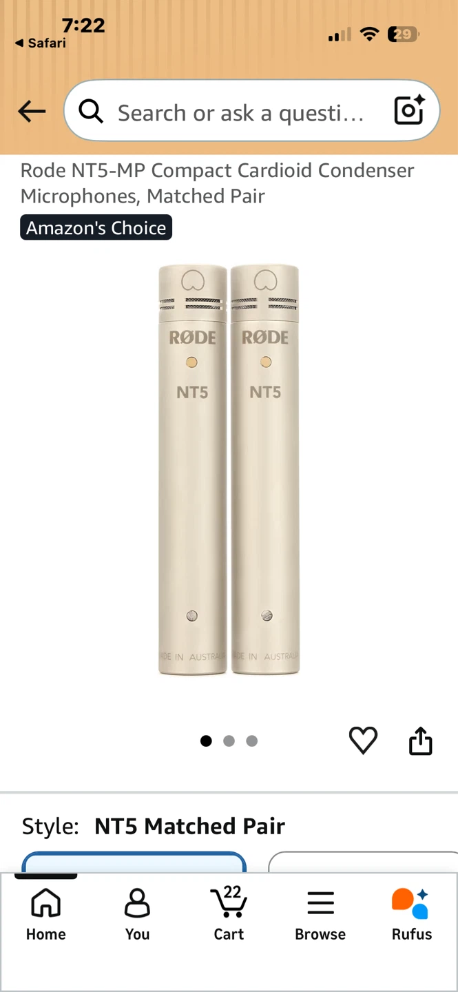 Rode NT5-MP Compact Cardioid Condenser Microphones, Matched Pair - photo 2