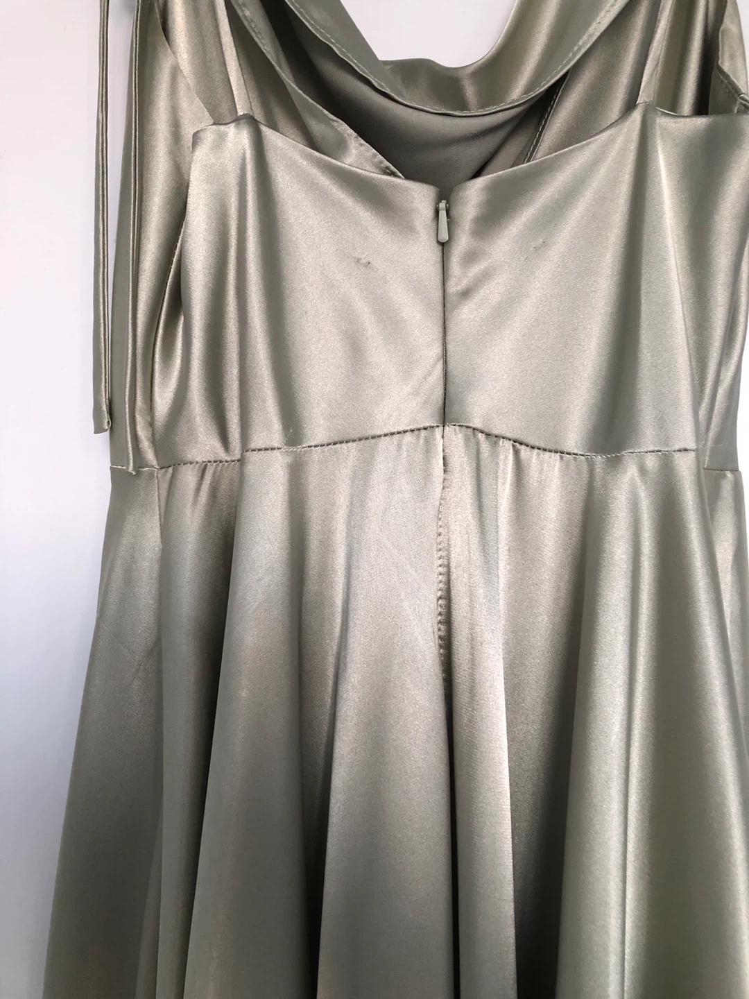 Cinderella Divine Sage Green Satin Maxi Dress - photo 3