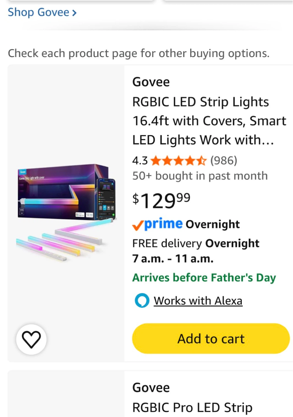 Govee RGBC LED Strip Lights 16.4ft