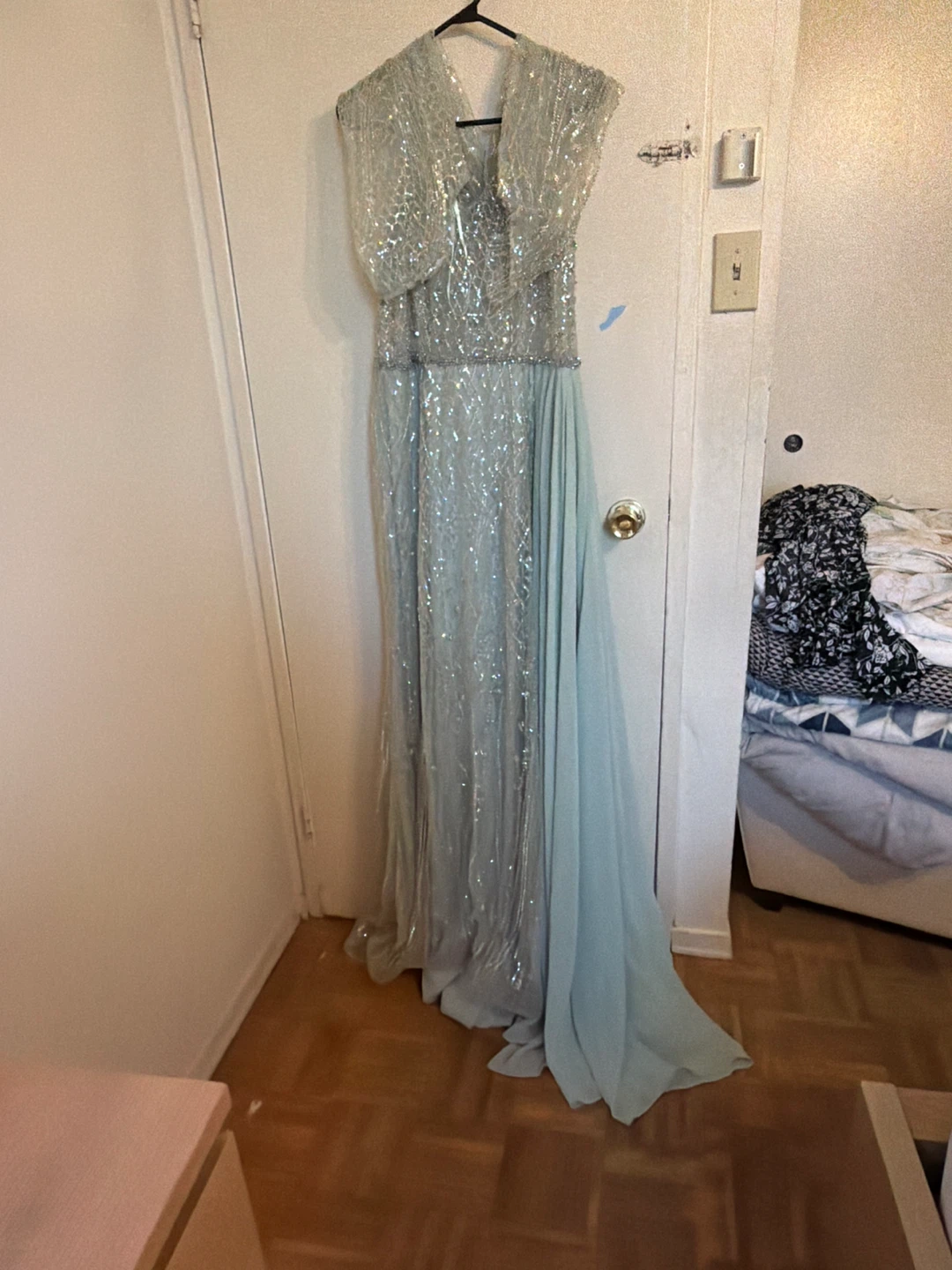 Sparkly V-Neck Maxi Dress