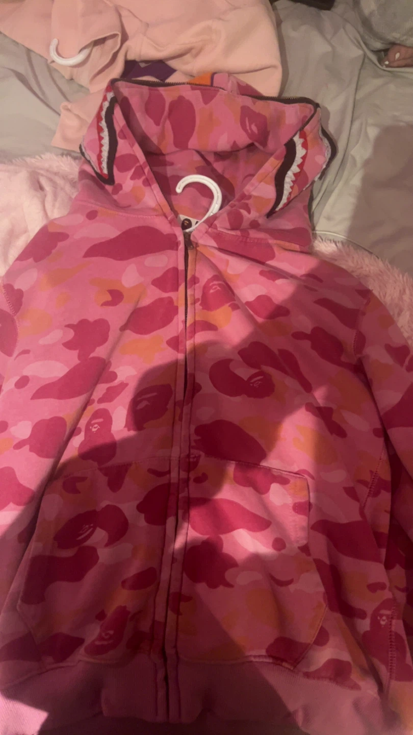 BAPE Pink Camo Shark Full Zip Hoodie